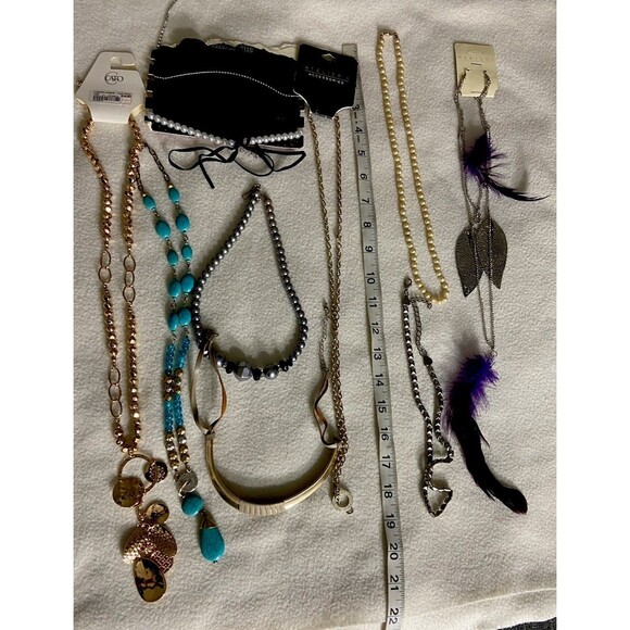 Jewelry - Lot of 10 Women’s Statement Necklaces  chokers Gold Tone Turquoise Pearl Boho